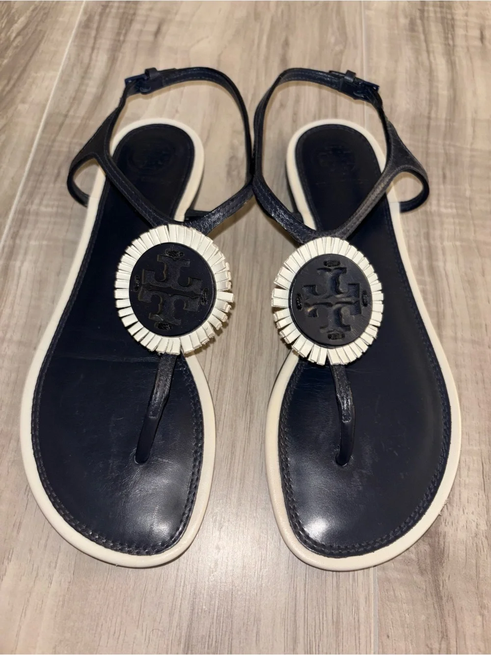 Tory Burch Black and White Sandals